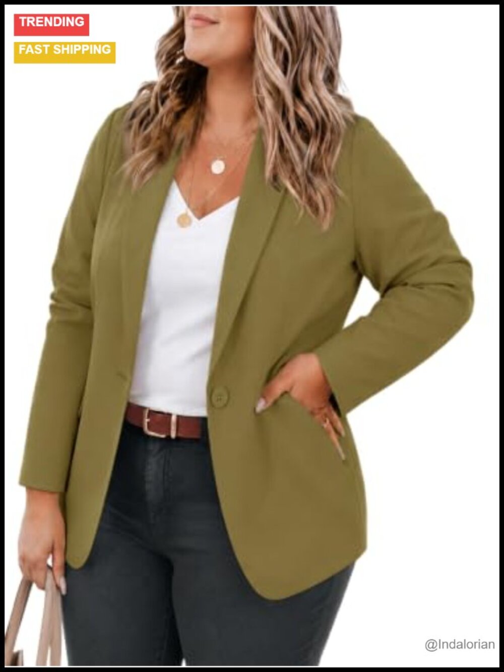 Plus Size Casual Blazer Long Sleeve Open Front Work Office Suit Jacket
